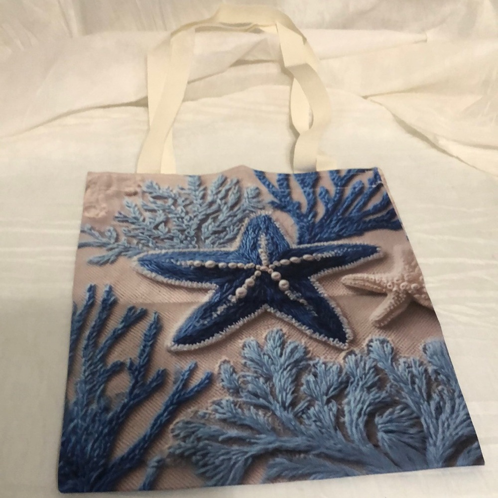 Blue Starfish Tote Bag NWOT